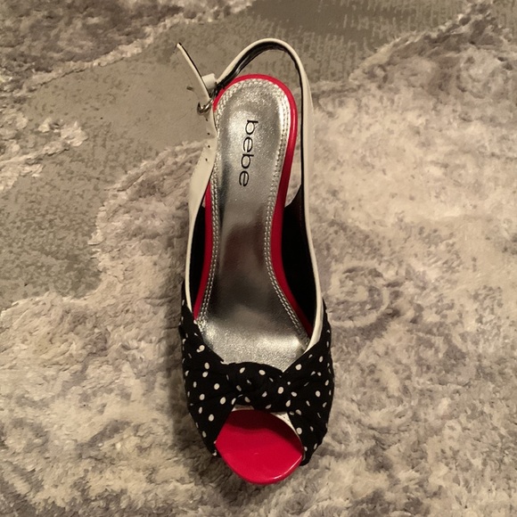 BEBE platform pump, style ROXANNE size 7, in the color polkadot. - Picture 2 of 5